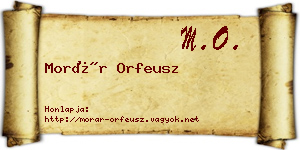 Morár Orfeusz névjegykártya